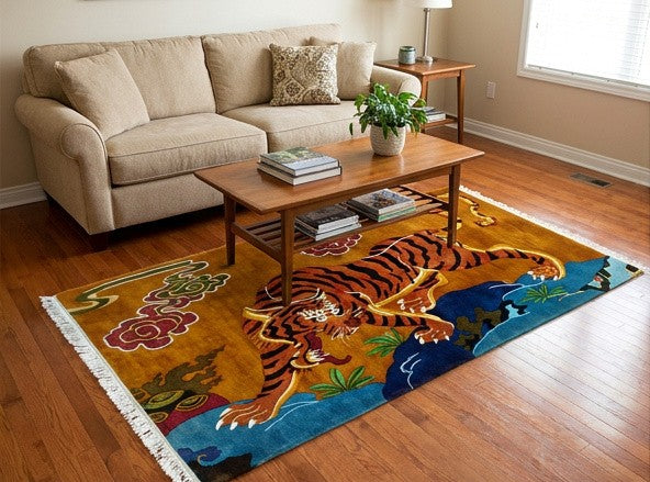 Tibetan Tiger Rug from Nepal
