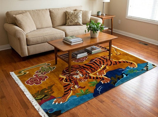 Tibetan Tiger Rug from Nepal