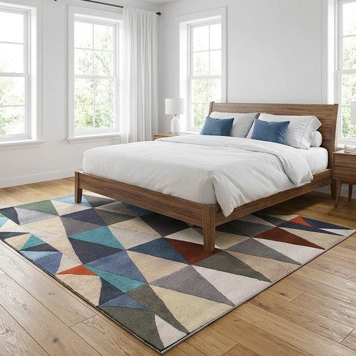 Nordic wool area rug versatile minimalist design