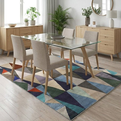 Nordic wool area rug versatile minimalist design