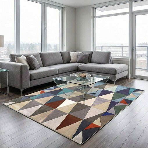 Nordic wool area rug versatile minimalist design