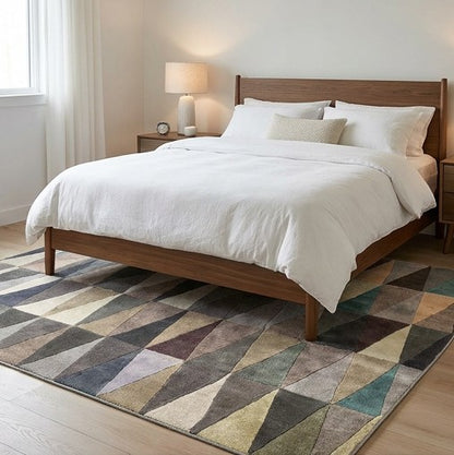 Scandinavian style hand-knotted area rug from Nepal