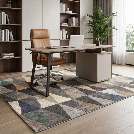 Scandinavian style hand-knotted area rug from Nepal