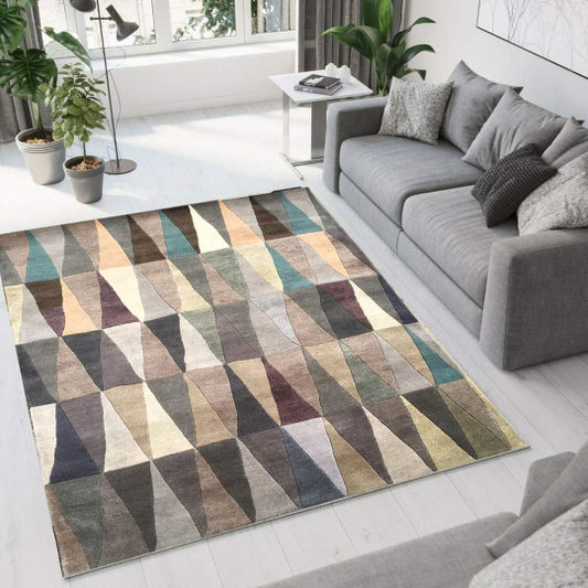 Scandinavian style hand-knotted area rug from Nepal