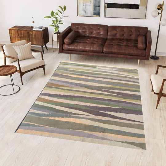 Scandinavian style rug for living room handwoven Nepal