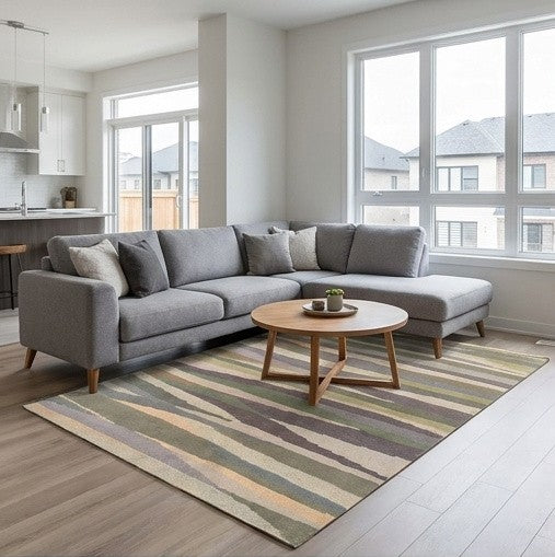 Scandinavian style rug for living room handwoven Nepal