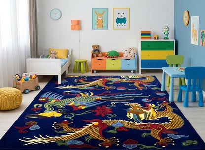 Tibetan dragon carpet handmade Nepal