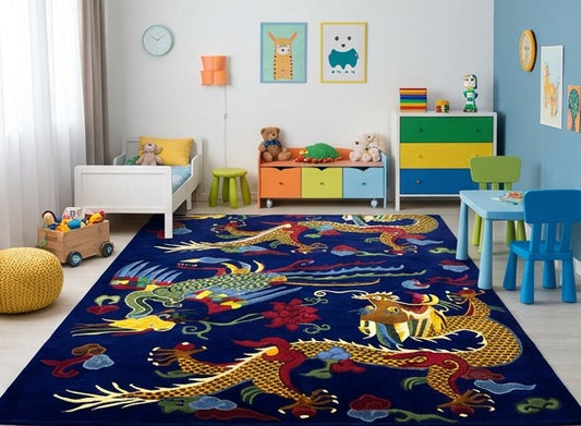 Tibetan dragon carpet handmade Nepal