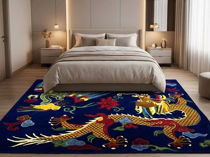 Tibetan dragon carpet handmade Nepal