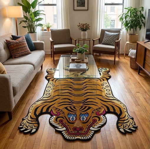 Tibetan tiger rug handmade Nepal