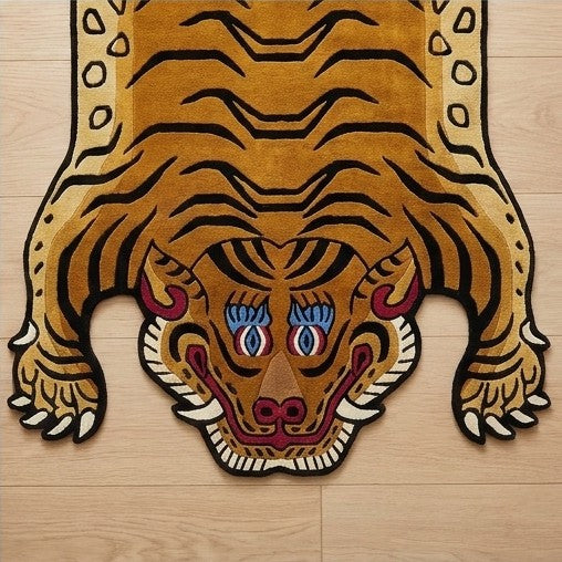 Tibetan tiger rug handmade Nepal