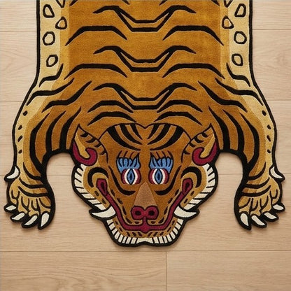Tibetan tiger rug handmade Nepal